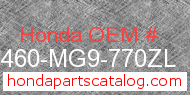 Honda 81460-MG9-770ZL genuine part number image