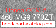 Honda 81460-MG9-770ZT genuine part number image