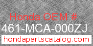 Honda 81461-MCA-000ZJ genuine part number image