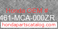 Honda 81461-MCA-000ZR genuine part number image