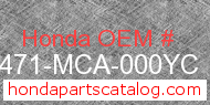 Honda 81471-MCA-000YC genuine part number image