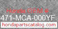 Honda 81471-MCA-000YF genuine part number image