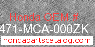 Honda 81471-MCA-000ZK genuine part number image