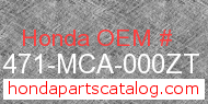 Honda 81471-MCA-000ZT genuine part number image