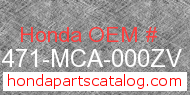 Honda 81471-MCA-000ZV genuine part number image
