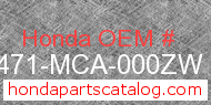 Honda 81471-MCA-000ZW genuine part number image