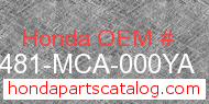 Honda 81481-MCA-000YA genuine part number image