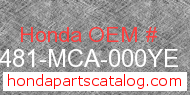 Honda 81481-MCA-000YE genuine part number image