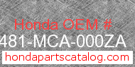 Honda 81481-MCA-000ZA genuine part number image