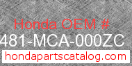 Honda 81481-MCA-000ZC genuine part number image