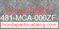 Honda 81481-MCA-000ZF genuine part number image