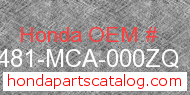 Honda 81481-MCA-000ZQ genuine part number image
