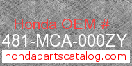 Honda 81481-MCA-000ZY genuine part number image