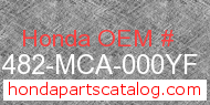 Honda 81482-MCA-000YF genuine part number image