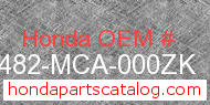 Honda 81482-MCA-000ZK genuine part number image