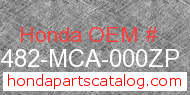 Honda 81482-MCA-000ZP genuine part number image
