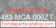 Honda 81482-MCA-000ZT genuine part number image