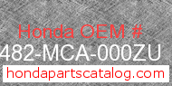 Honda 81482-MCA-000ZU genuine part number image