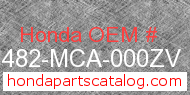 Honda 81482-MCA-000ZV genuine part number image