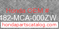 Honda 81482-MCA-000ZW genuine part number image