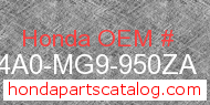 Honda 814A0-MG9-950ZA genuine part number image