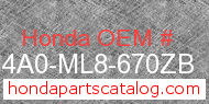 Honda 814A0-ML8-670ZB genuine part number image