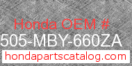 Honda 81505-MBY-660ZA genuine part number image