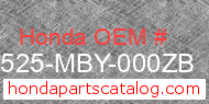 Honda 81525-MBY-000ZB genuine part number image