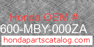 Honda 81600-MBY-000ZA genuine part number image