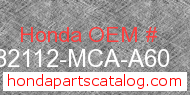 Honda 82112-MCA-A60 genuine part number image