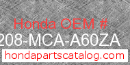 Honda 82208-MCA-A60ZA genuine part number image