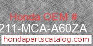 Honda 82211-MCA-A60ZA genuine part number image