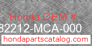 Honda 82212-MCA-000 genuine part number image