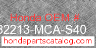 Honda 82213-MCA-S40 genuine part number image