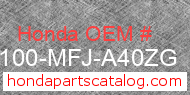 Honda 83100-MFJ-A40ZG genuine part number image