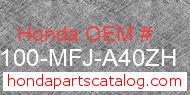 Honda 83100-MFJ-A40ZH genuine part number image