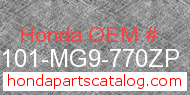 Honda 83101-MG9-770ZP genuine part number image