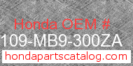 Honda 83109-MB9-300ZA genuine part number image