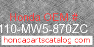 Honda 83110-MW5-870ZC genuine part number image