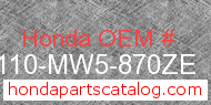 Honda 83110-MW5-870ZE genuine part number image