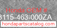 Honda 83115-463-000ZA genuine part number image