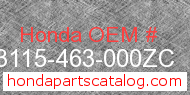 Honda 83115-463-000ZC genuine part number image