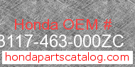 Honda 83117-463-000ZC genuine part number image