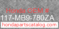 Honda 83117-MB9-780ZA genuine part number image