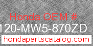 Honda 83120-MW5-870ZD genuine part number image