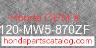 Honda 83120-MW5-870ZF genuine part number image