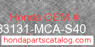 Honda 83131-MCA-S40 genuine part number image
