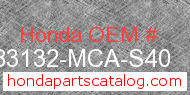 Honda 83132-MCA-S40 genuine part number image
