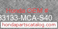 Honda 83133-MCA-S40 genuine part number image