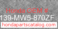 Honda 83139-MW5-870ZF genuine part number image